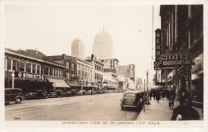 A view of Main Street in Oklahoma City. Probably taken in the 1930s.