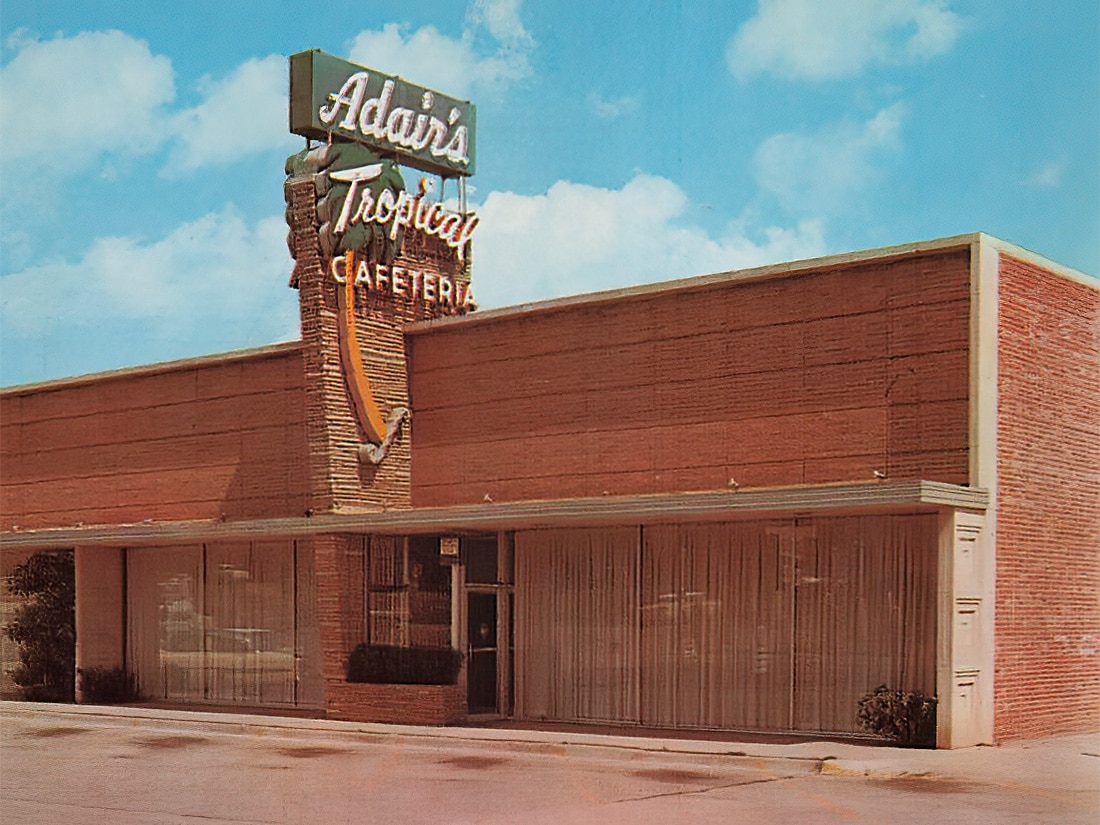 The front view of Adair's Tropical Cafeteria in Oklahoma City.