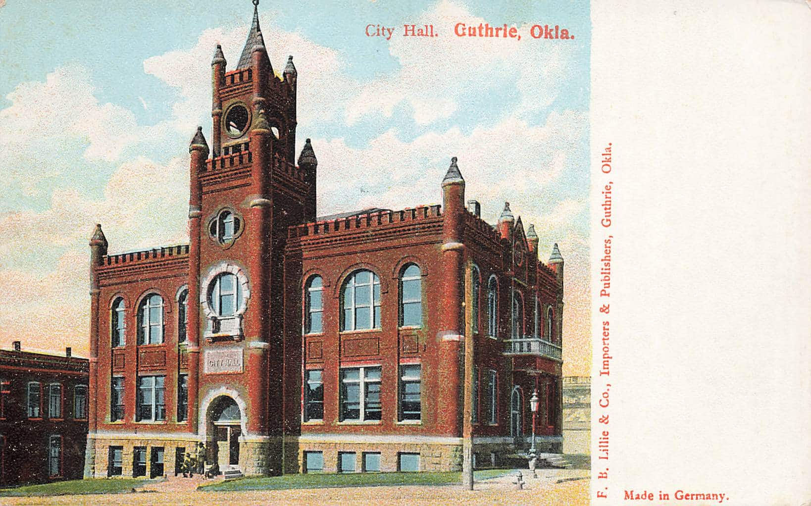 A rendering of the original Guthrie City Hall built in 1902.
