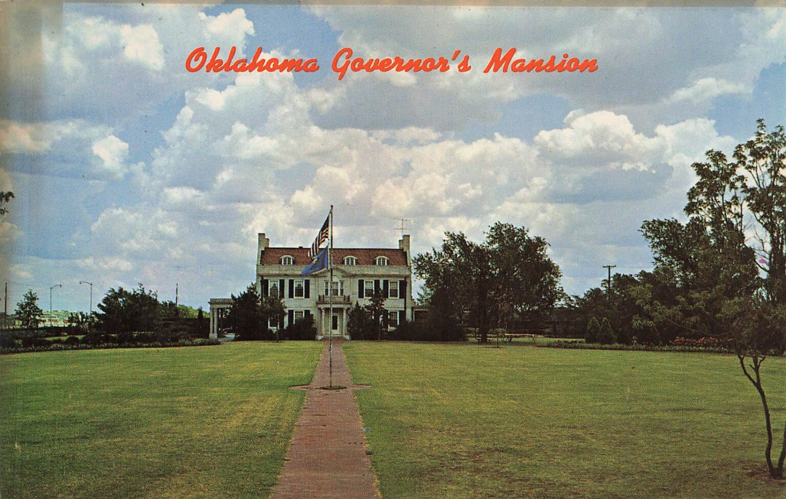 Oklahoma Governors Mansion OKC Historical Postcard