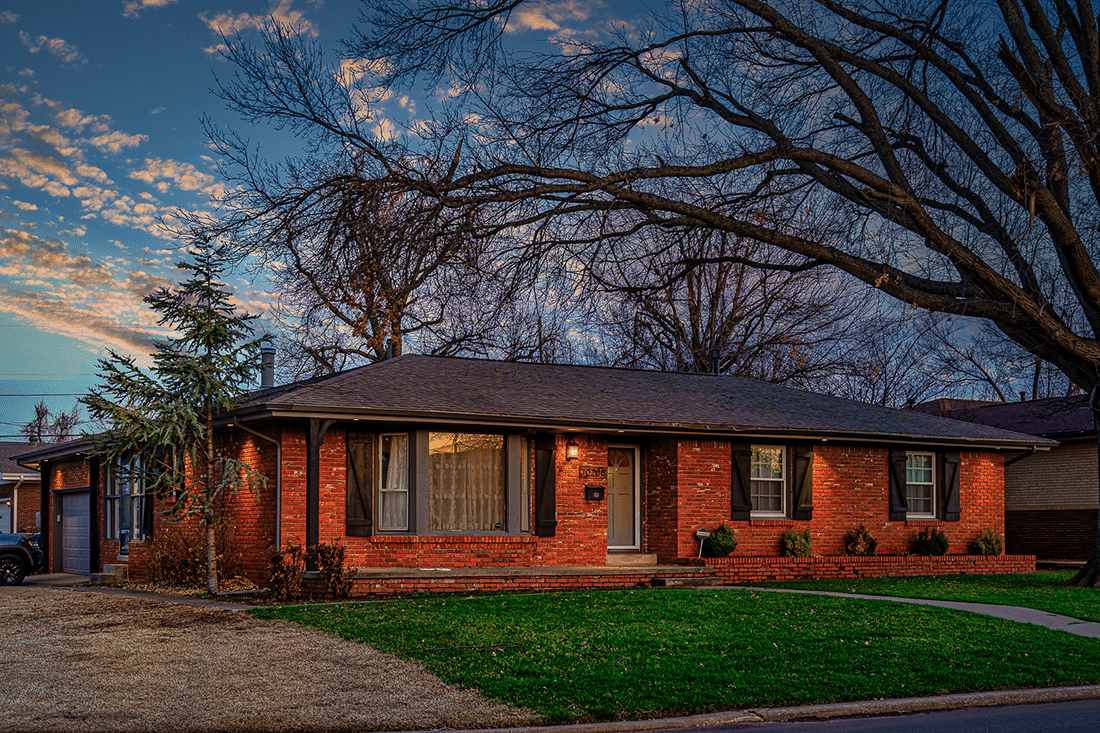 A typical home inThe Village in Oklahoma City.