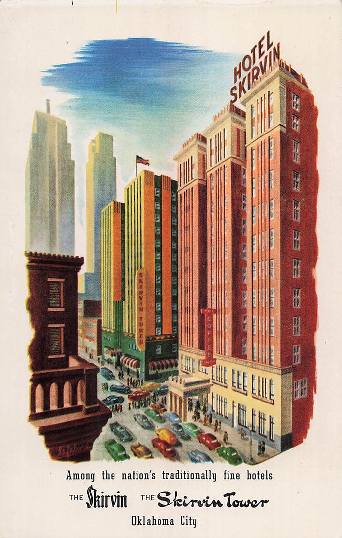 The Skirvin Hotel. This postcard is from 1954.