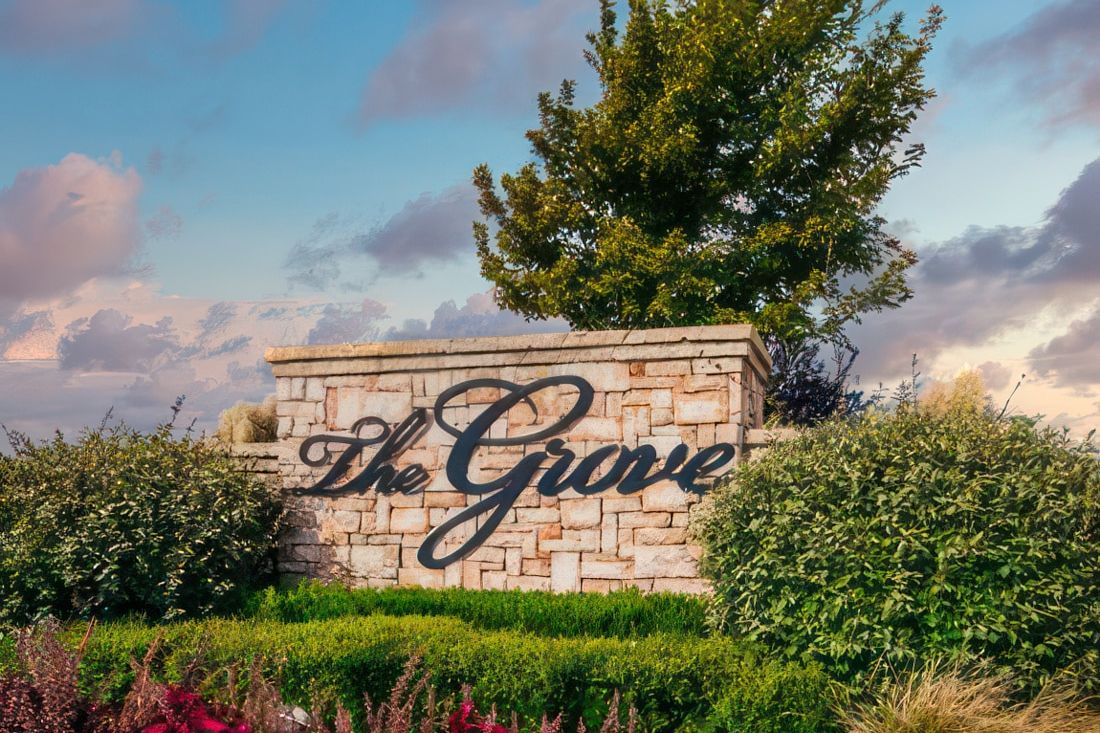 The Grove entry sign.