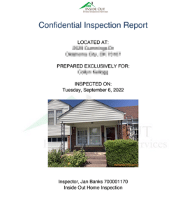 Front cover of a home inspection OKC report