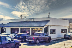 Cars parked in front of Good Gravy! Diner