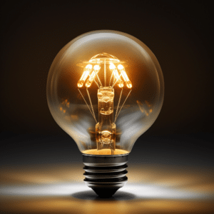 An LED light bulb illuminating a dark background, highlighting home maintenance for energy efficiency.
