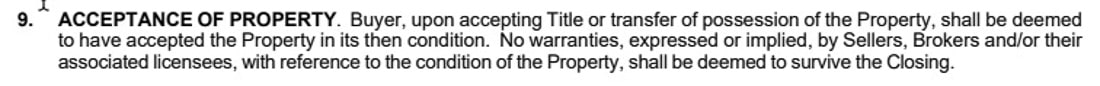 Oklahoma Real Estate Purchase Agreement Paragraph 9, Acceptance