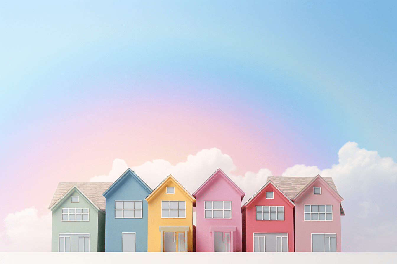 Colorful houses representing mortgage tips for first time buyers.