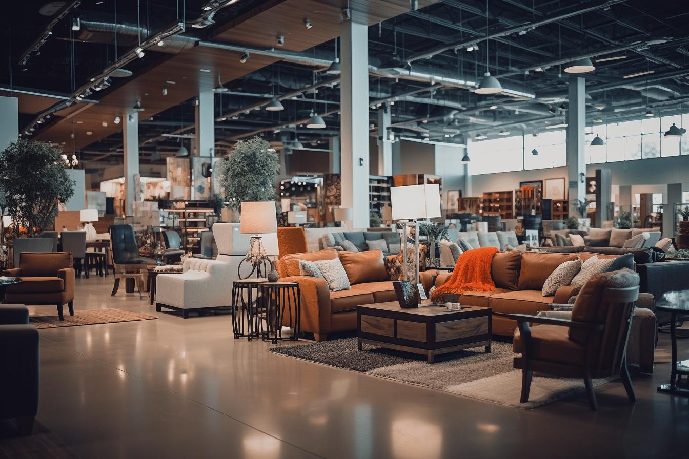 A furniture store is shown a one possible source for staging furniture.