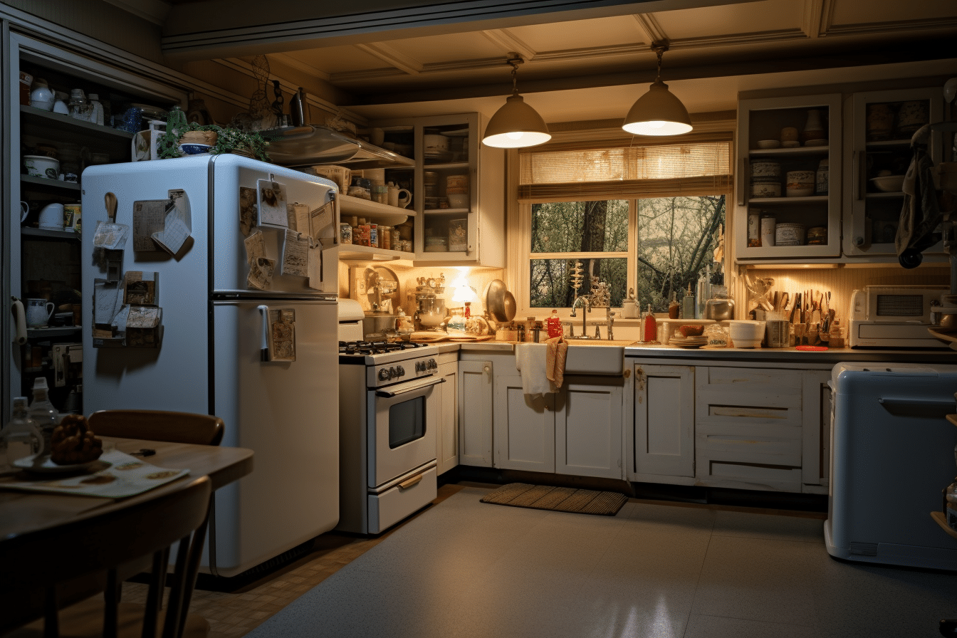 A kitchen with a stove and refrigerator, what to expect during a home inspection.