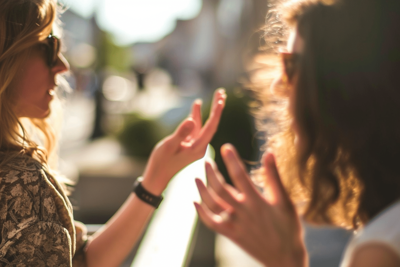 Two women communicating with tenants when selling home.