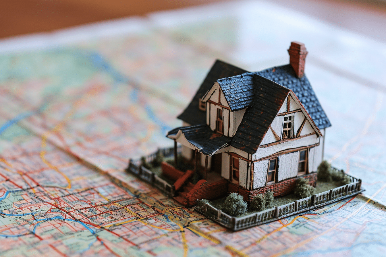 A model house on top of an Oklahoma map, displaying available first-time buyer down payment assistance options.