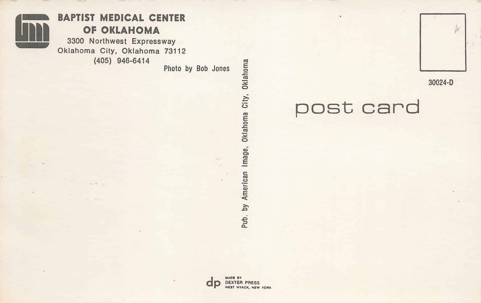 Oklahoma medical center post card.