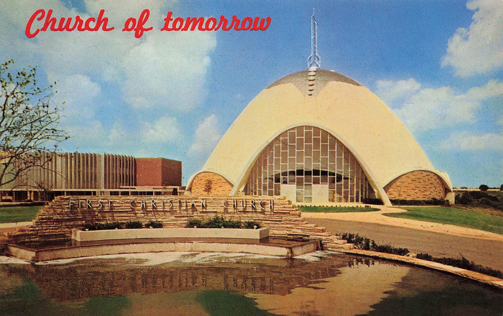 The Church of Tomorrow historical postcard.
