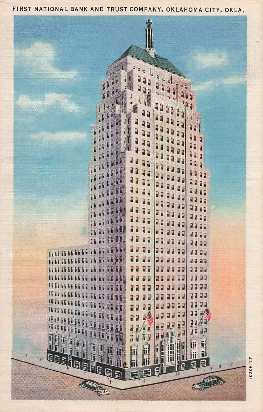First national bank of oklahoma city, as imagined in this 1931 postcard.