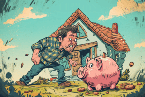 A homeowner is about to break his piggy bank wondering how to reduce mortgage costs.
