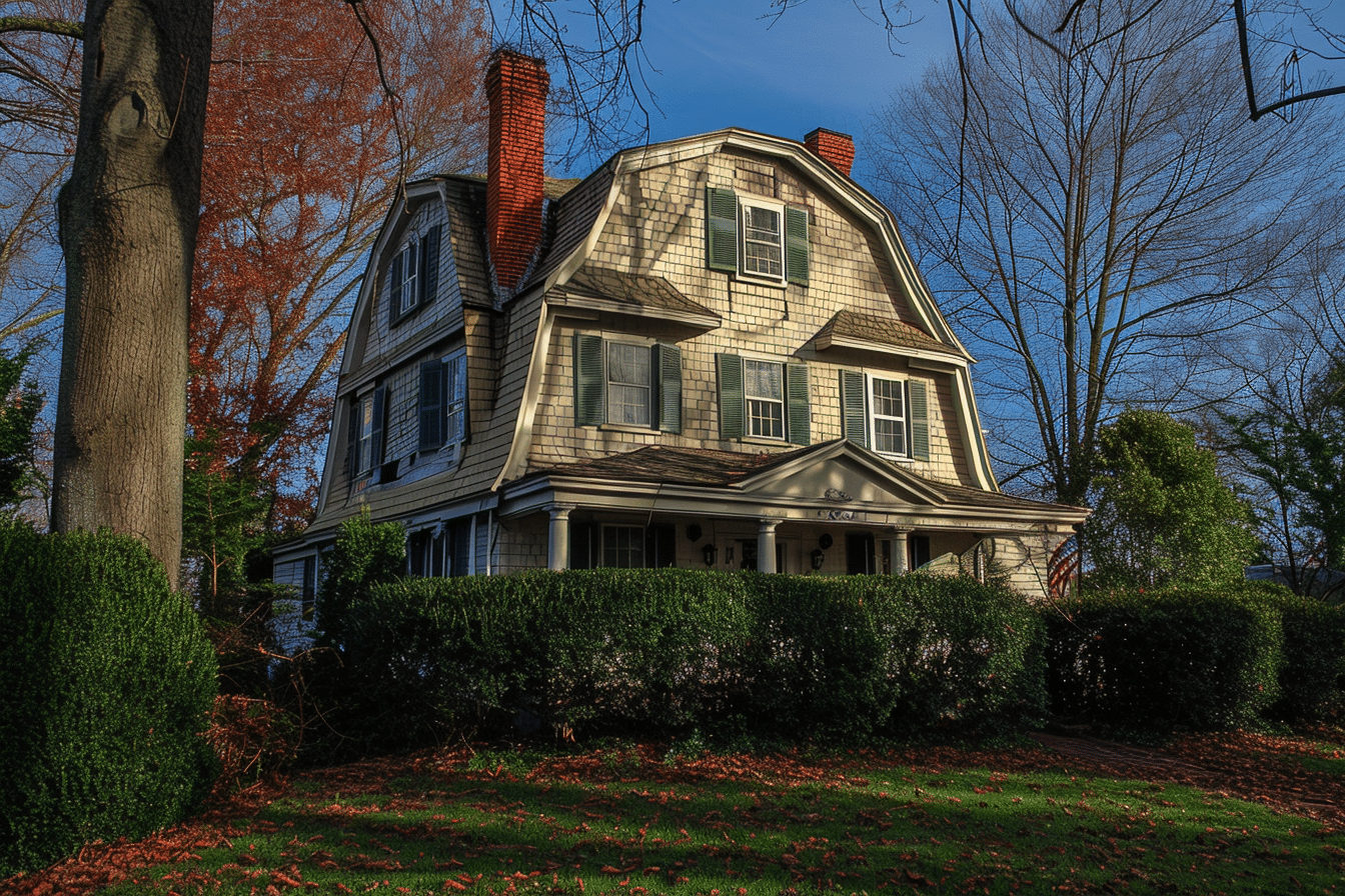 A psychologically impacted property with a large front porch.