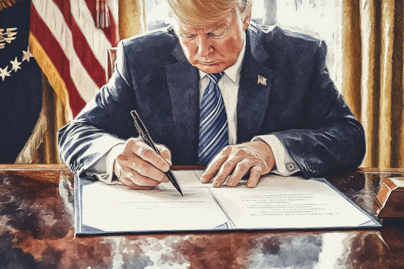 President Trump signing an executive order