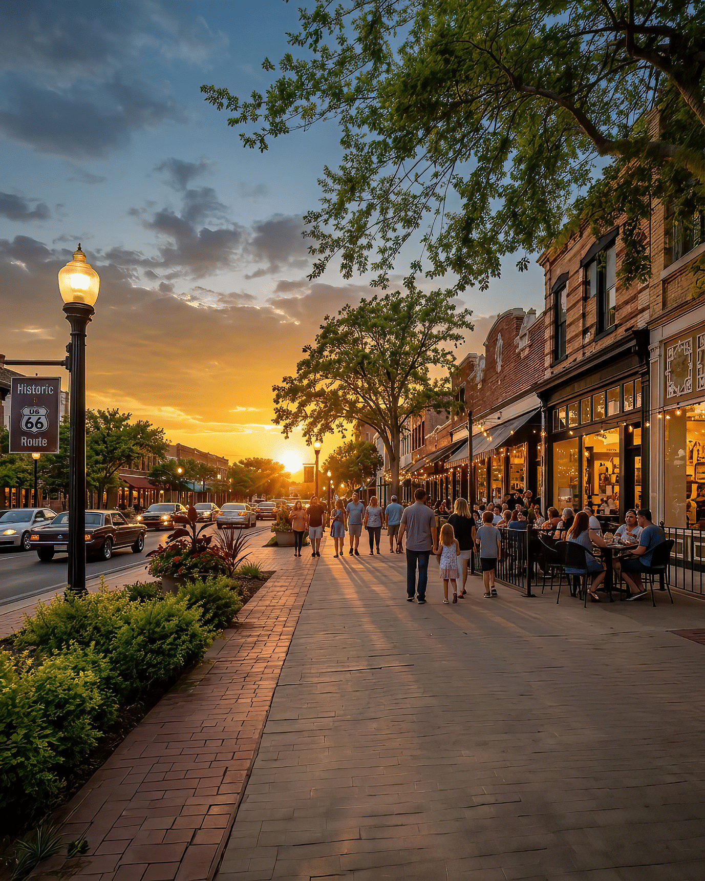 Downtown Edmond along historic Route 66